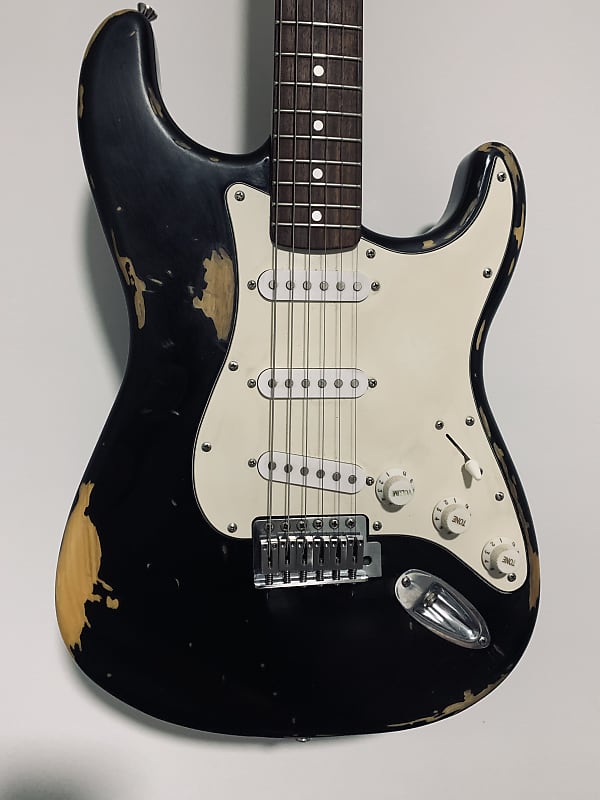 Fender Squier Custom Relic Finish Black | Reverb