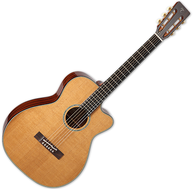 Immagine Takamine EF740FS TT Thermal Top Series OM Cutaway Acoustic/Electric Guitar Natural Gloss - 1