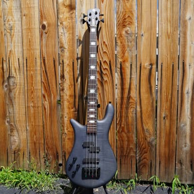 Spector Euro4LX - Trans Black Stain Matte Left Handed 4-String Electric Bass Guitar w/ Gig Bag (2023) image 2
