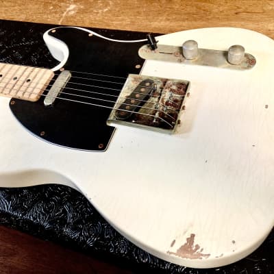 Indy Custom Tele-style White Distressed - Paul K. Signed #15 - 2014 with Henry Heller Gig Bag for sale