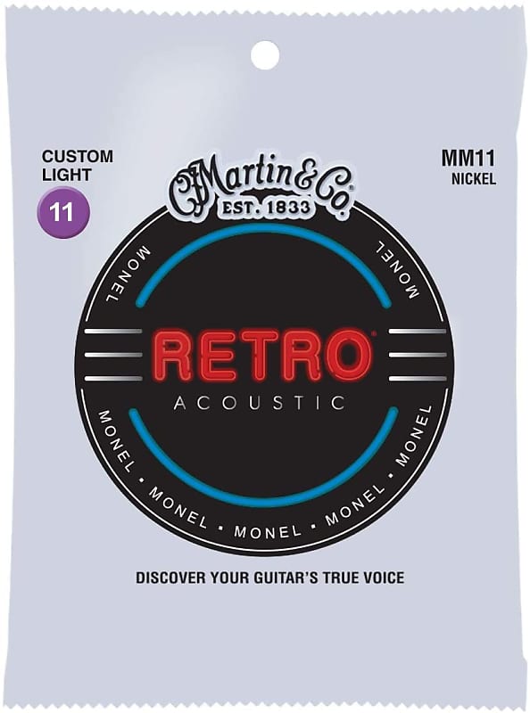 Martin Mm11 Custom Light 11 52 Retro® Acoustic Guitar Strings image 1