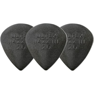 Dunlop 427P2.0 Ultex Jazz III Pointed Tip Guitar Picks, 2.0mm, 6-Pack image 3