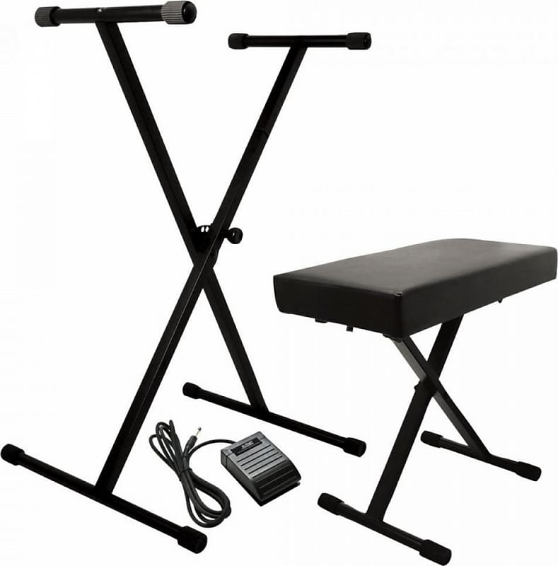 Keyboard Stand and Bench Pack w/ Keyboard Sustain Pedal image 1