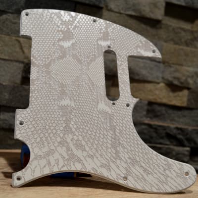 Custom White Snakeskin Textured Pickguard - Fits Fender Telecaster - USA Made image 3