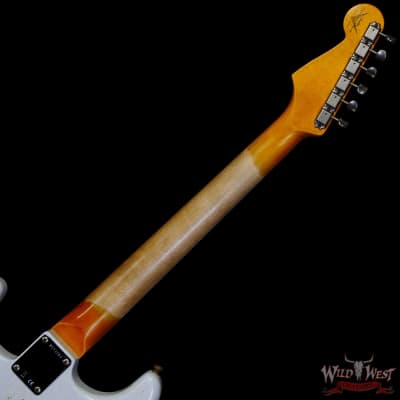 Fender Custom Shop Wild West White Lightning 2.0 Stratocaster HSS Rosewood Board 22 Frets Heavy Relic Graffiti Yellow image 5