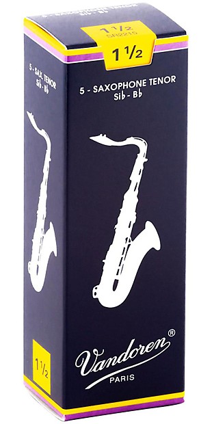 Vandoren SR2215 Traditional Tenor Saxophone Reeds - Strength 1.5 (Box of 5) image 1