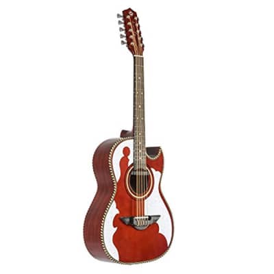 H Jimenez Bajo Quinto LBQ4ETR Trans Red Acoustic Electric Guitar with Gig Bag for sale