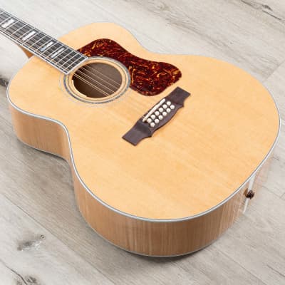 Guild USA F-512E 12-String Jumbo Acoustic-Electric Guitar, Natural Maple Blonde image 4