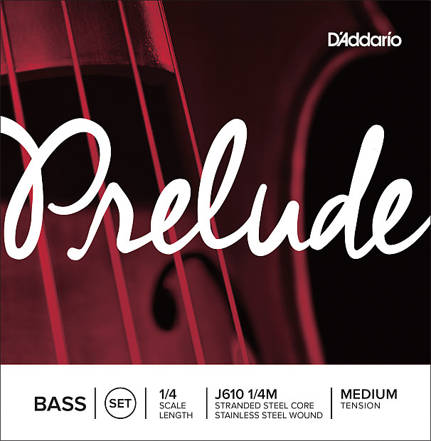 D'Addario Prelude Bass String Set, 1/4 Scale, Medium Tension image 1
