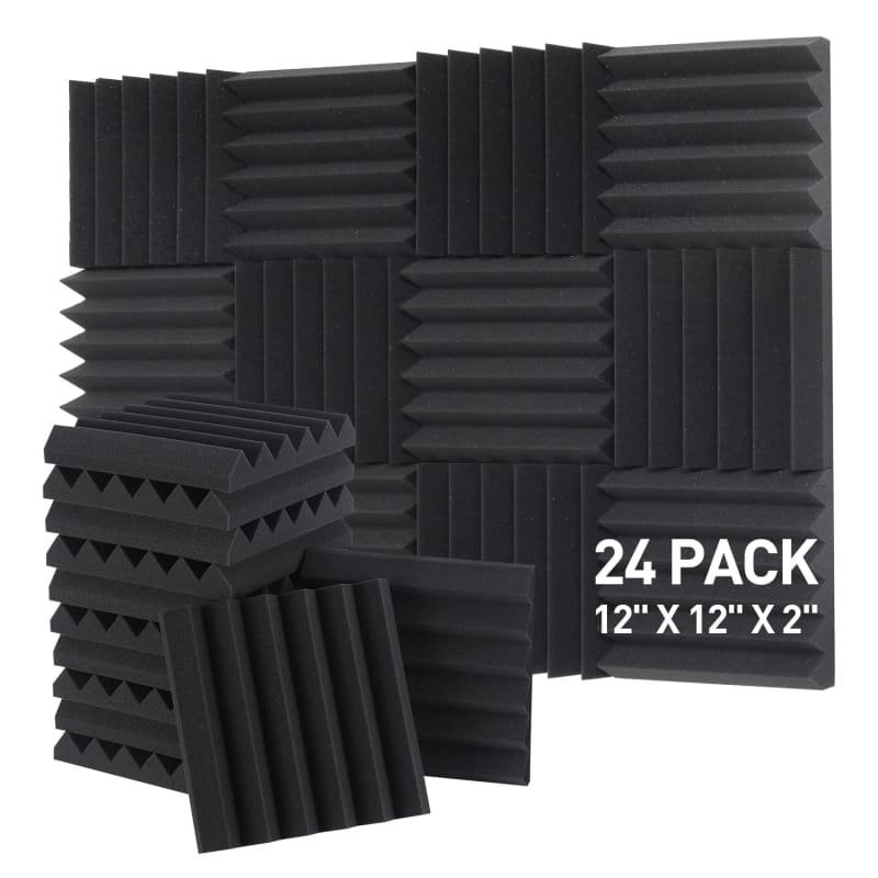 52 Pack Acoustic Panels 1 X 12 X 12 Inches - Acoustic Foam - High Density-  Soundproof Studio Wedges - Charcoal