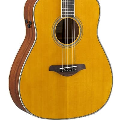 Yamaha FG-TA TransAcoustic Dreadnought Acoustic Guitar, Vintage Tint image 1