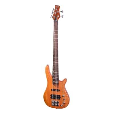 J&D Luthiers 5-String T-Style Contemporary Active Electric Bass Guitar | Natural Satin for sale