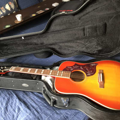 Epiphone Hummingbird Pro Acoustic Guitar Faded Cherry Sunburst  with Fishman Rare Earth Goose Neck Mic and HSC image 5