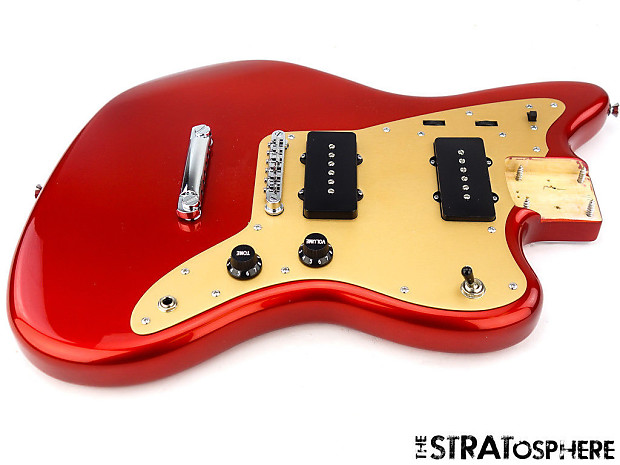 Fender Squier Deluxe Jazzmaster LOADED BODY Stop Tail Bridge, Candy Apple  Red
