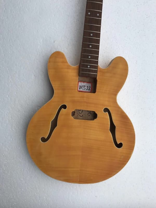 Semi Hollow Body 4 String Jazz Bass with Maple Neck Reverb