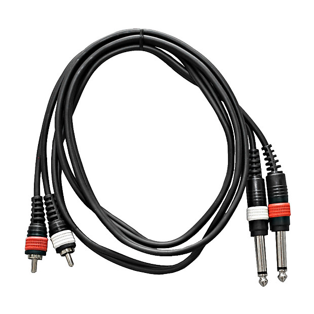 Seismic Audio SARCA-Q-5 Dual RCA Male to Dual 1/4" TS Male Patch Cable - 5' image 1