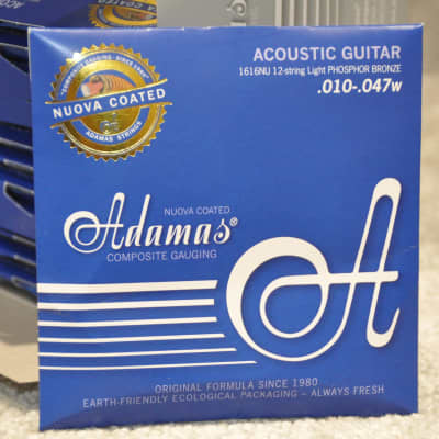 ADAMAS 1616NU Nuova  Coated Phosphor Bronze / for Acoustic 12-String  / Complete Box of 12 Sets image 1