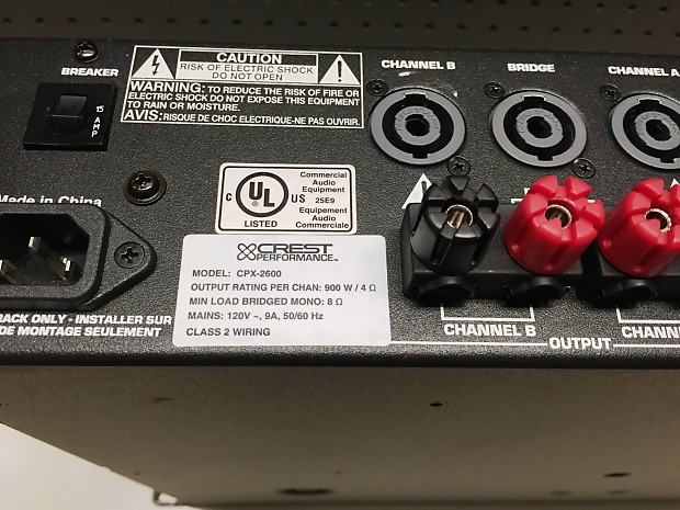 Crest Audio CPX-2600 2600 Watt Power Amplifier - Amp A | Reverb