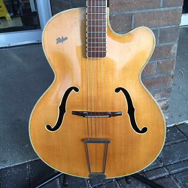 Hofner Archtop Acoustic Guitar 50 s 60 s Blonde Vintage