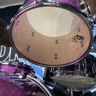 Frank Ferrer's Guns N Roses, Pork Pie, 2016 Drum Set, 24",16",14",13",12" Purple Sparkle. Signed! Authenticated! image 16
