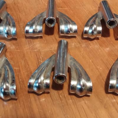 Ludwig Bass Drum Claws Chrome 60s 70s VINTAGE Nice Shape !  LOT of 6  BONUSES Standard 3 T-RODS image 1