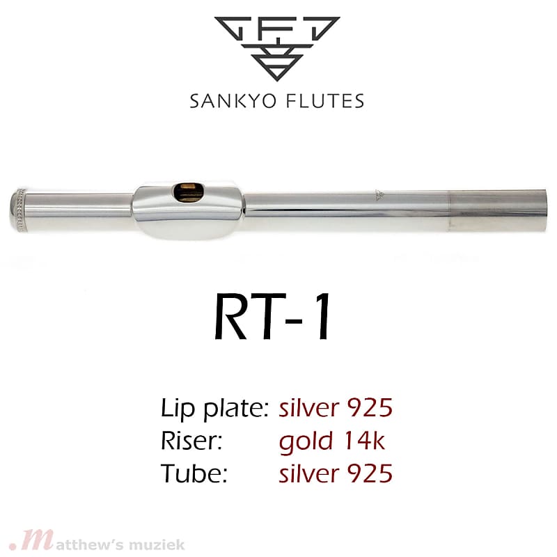 Sankyo Flute Head Joint - RT-1 - 14k Gold Riser | Reverb