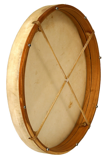 Dobani FD18T Tunable Goatskin Head Wooden Frame Drum with Beater - 18x2" image 1