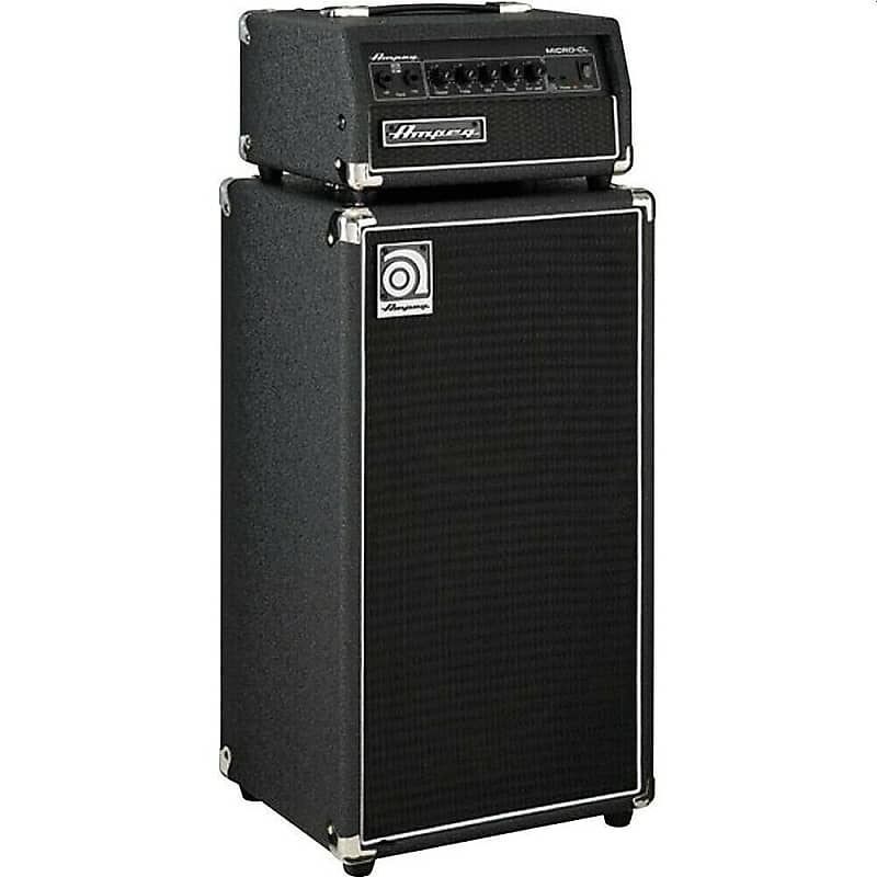 Ampeg Micro CL 100-Watt 2x10" Compact Solid State Bass Amp Stack - Cabinet and Head image 1
