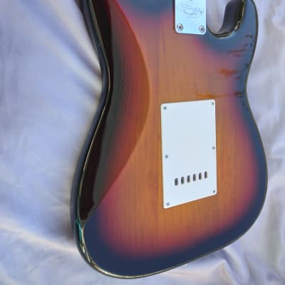 Stagg, LEFT HANDED Stratocaster Style Electric Guitar 2007, Tobacco Burst image 12