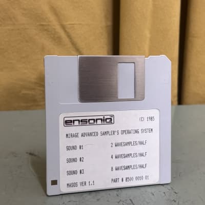 Ensoniq Advanced Sampler’s operating system floppy disk for Mirage 1985