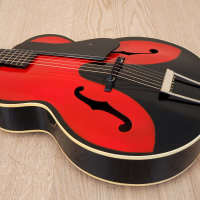 1958 Harmony Colorama H1226 Vintage Archtop Acoustic Guitar Near Mint w/ Case & Strap image 9