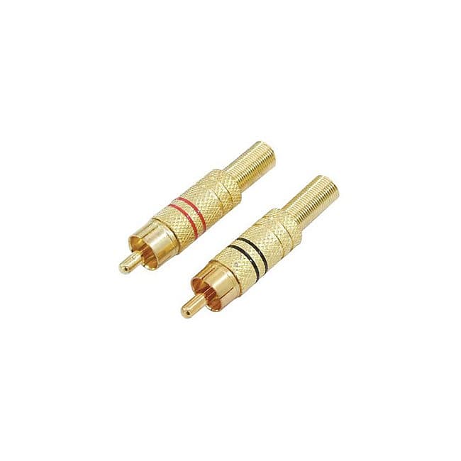 OMNITRONIC Cinch Stecker vergoldet 5,4mm rt/sw 2x Stecker zum Reverb