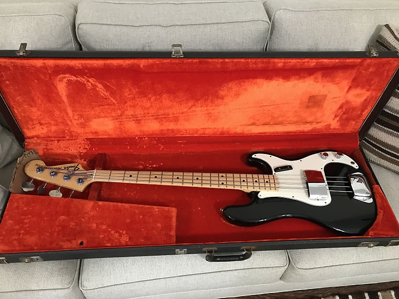 1973 Fender Precision Bass -  Black, Maple - Nice! imagen 1