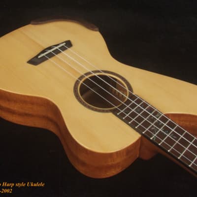 Bruce Wei Harp Style Solid Acacia 4 String Soprano Ukulele HU13-2002 image 2