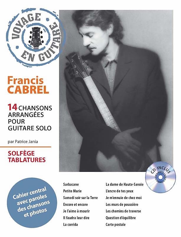 Partition guitare Francis Cabrel Voyage en guitare par Reverb