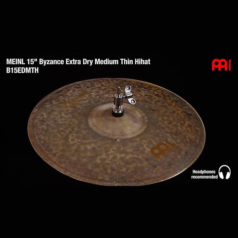 Meinl Byzance Extra Dry Medium Thin Hi Hat Cymbals 15