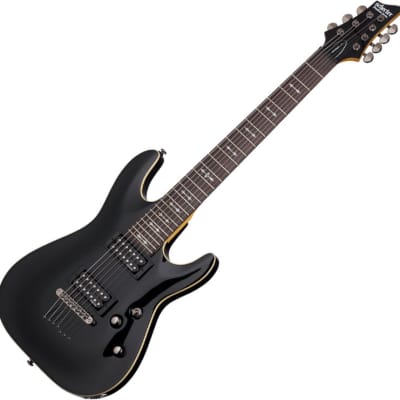 Schecter Omen-7 Electric Guitar in Gloss Black Finish for sale
