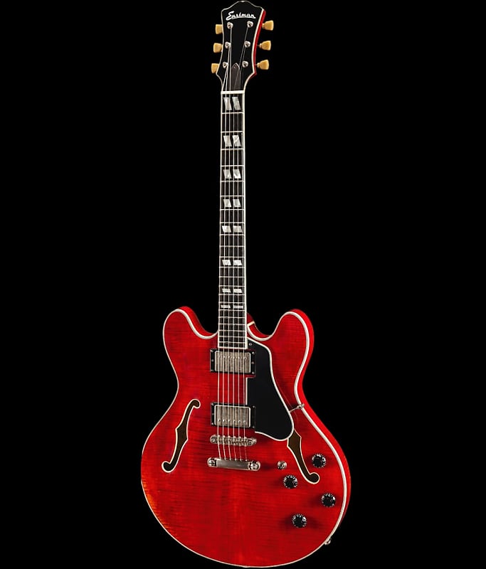 Eastman T59/v-RD Semi Hollow Antique Red Electric Guitar image 1