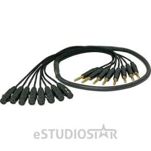 Mogami Gold 8-TRSXLRF-15 8-Channel 1/4" TRS Male to XLR Female Snake - 15'