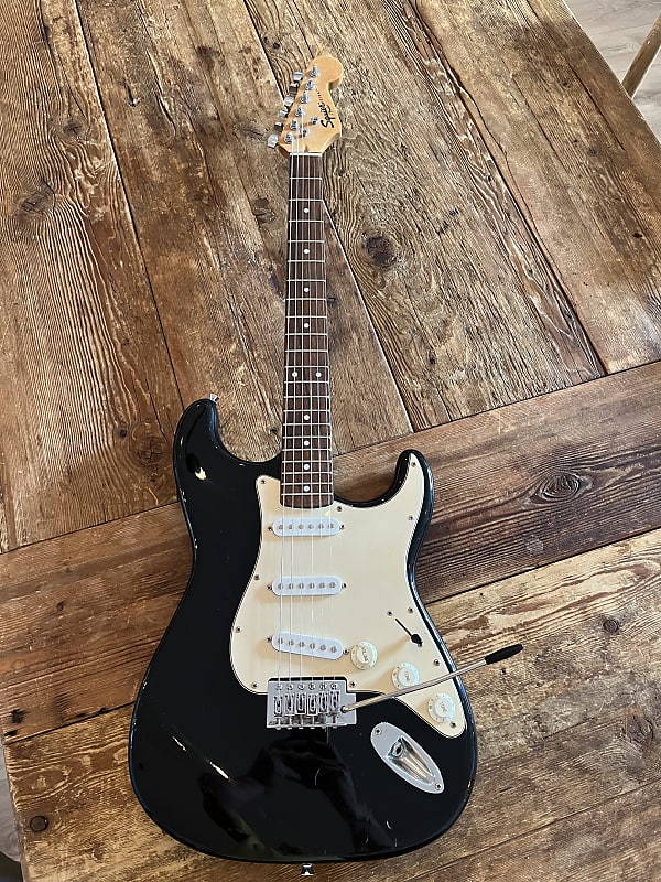Fender Squire Strat Black Reverb