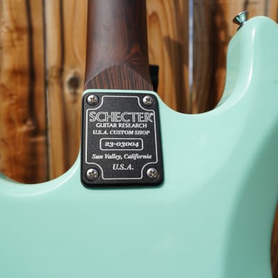 Schecter USA CUSTOM SHOP - Atomic Green Nick Johnston HSS 6-String Electric Guitar w/ Black Tweed Case (2023) image 11