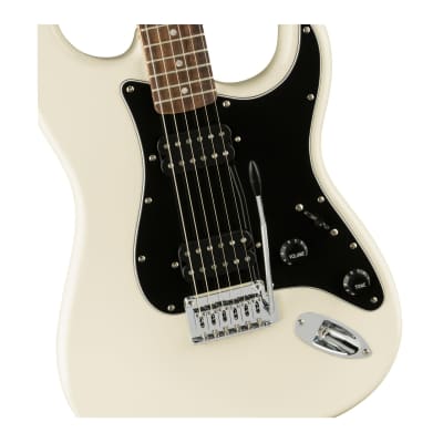 Fender Squier Affinity Series Stratocaster HH 6-String Electric Guitar with Indian Laurel Fretboard (Right-Handed, Olympic White) image 4