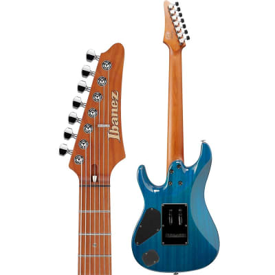 Ibanez MM7 Martin Miller Signature Electric Guitar Transparent Aqua Blue image 4