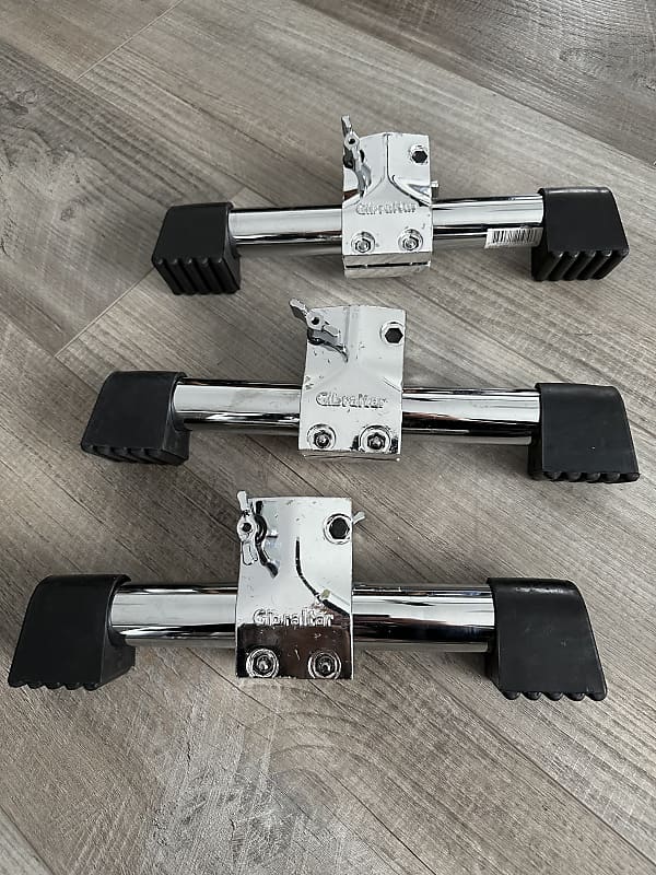 (3) Gibraltar Rack legs 12” 2010s Chrome Reverb