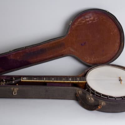 Lyon & Healy  Washburn Style A Tenor Banjo,  c. 1925, period black hard shell case. image 10