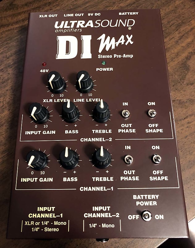 ULTRASOUND【DI MAX】アコースティックギター用プリアンプ/DI UltraSound DI Max two-channel preamp | Reverb