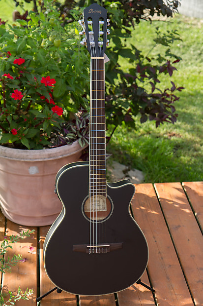 Ibanez AEG8TNE 2017 Satin black shallow classical nylon string acoustic electric MINT