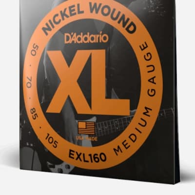 D'Addario EXL160 Long Scale Nickel Wound Bass Guitar Strings - Medium, 50-105