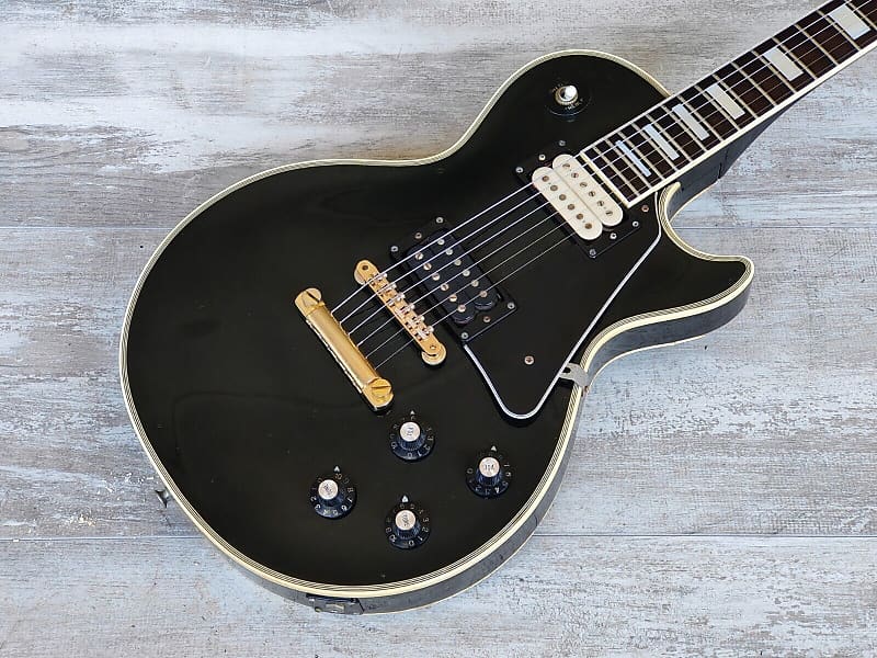 1976 Aria Pro II Japan LC-500 Les Paul Custom (Black/Ebony