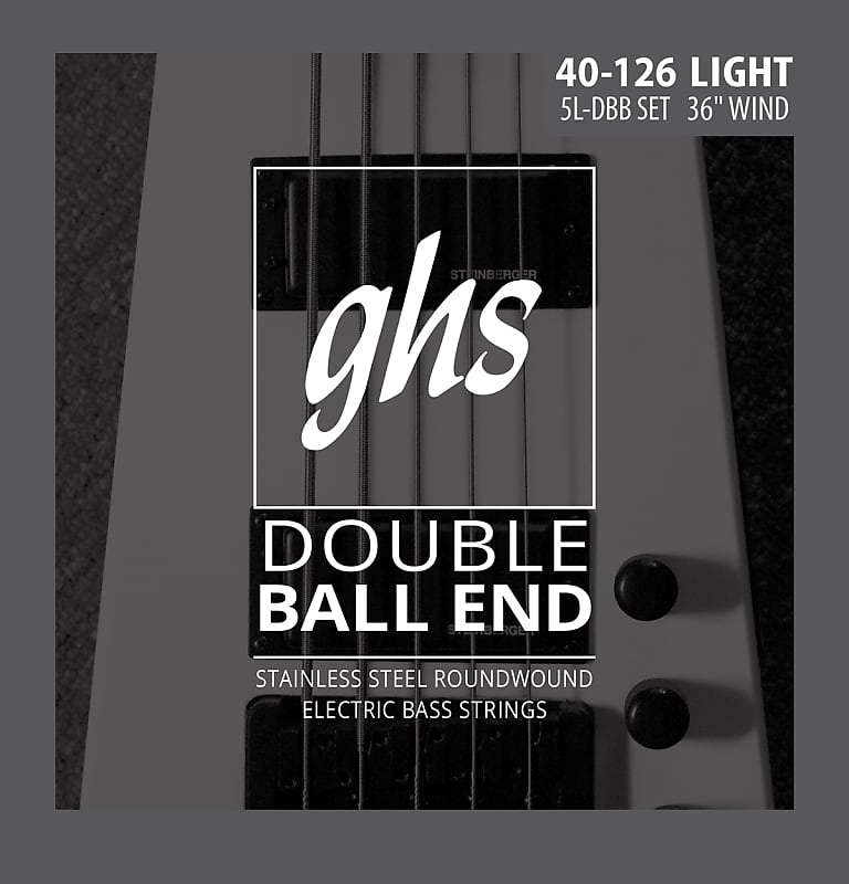GHS Double Ball End 5 String Steinberger Bass Strings, (36" length), Light Gauge 040-126 image 1
